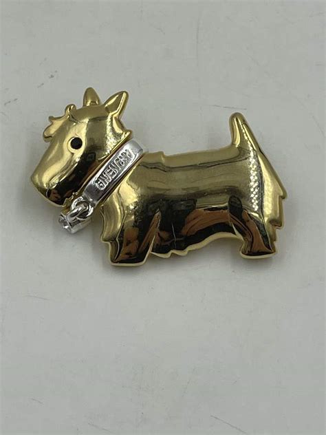 Givenchy Crystal Scottie Dog Vintage Brooch 